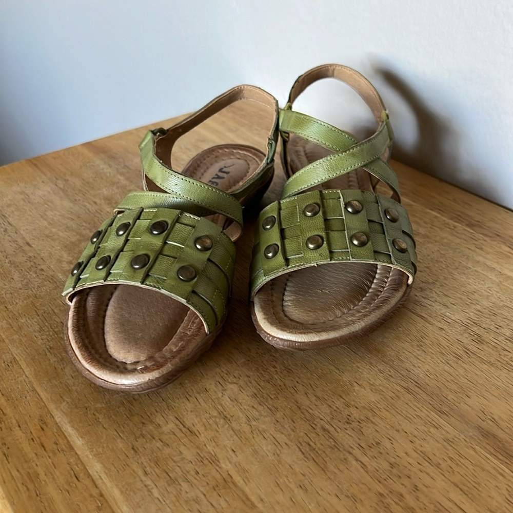 Jafa 124 Green Studded Toe Sandals Size 37